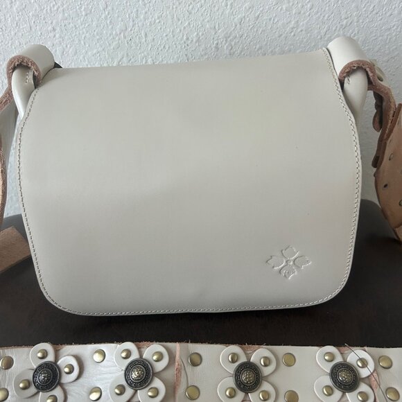 Patricia Nash Armerina Guitar Strap Leather Crossbody LATTE nwt READ !!!!! - Picture 3 of 16